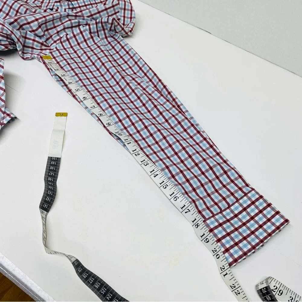 J. Crew Flex Wrinkle Free Shirt Size XL 17-17 1/2 Slim Fit Burgundy Blue White